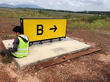 Improvement LED Taxi Guidance Sign at Krabi Airport.